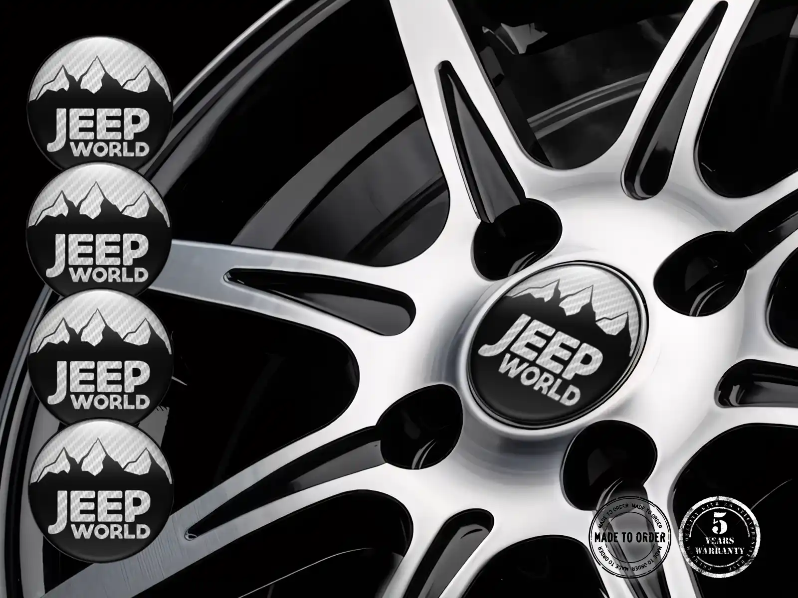 Jeep Decalcomania Cupola Custom Stile Loghi Cerchio Pregiati